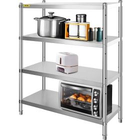 Stainless Steel Shelving 46.8x18.5 Inch 4 Tier Adjustable Shelf Storage Unit Stainless Steel Heavy Duty Shelving for Kitchen Commercial Office Ga
