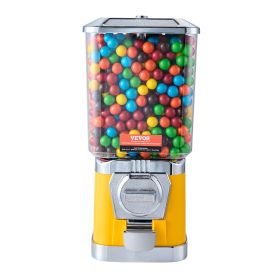 Gumball Machine for Kids, 17"H Home Candy Vending Machine, PC Gumball Dispenser, Bubble Gum Machine for Game Stores (Color: Yellow, Height: 17")